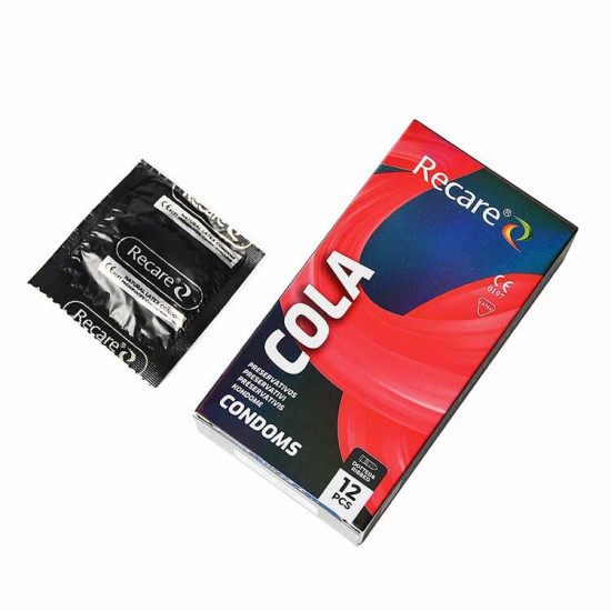 Презервативи з пухирцями та ребрами з ароматом коли, 12 шт Holographic Recare Cola Dotted&Ribbed Condoms