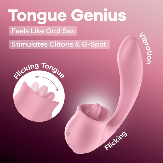 Вагинально-клиторальный вибратор с язычком Satisfyer Tongue Genius