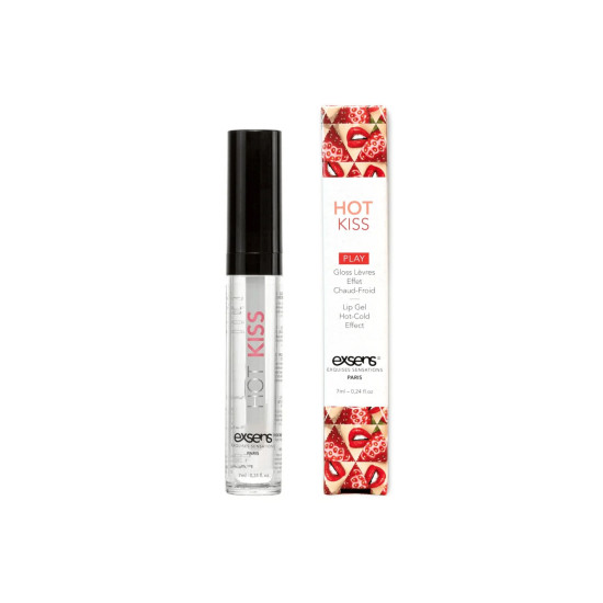 Стимулирующий блеск для губ, согревает и охлаждает EXSENS Strawberry Hot Kiss, 7 ml