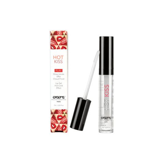 Стимулирующий блеск для губ, согревает и охлаждает EXSENS Strawberry Hot Kiss, 7 ml