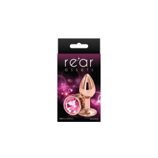 Анальна пробка, рожева, рожево-золотиста основа NS Novelties Rear Assets - Rose Gold - Pink, S