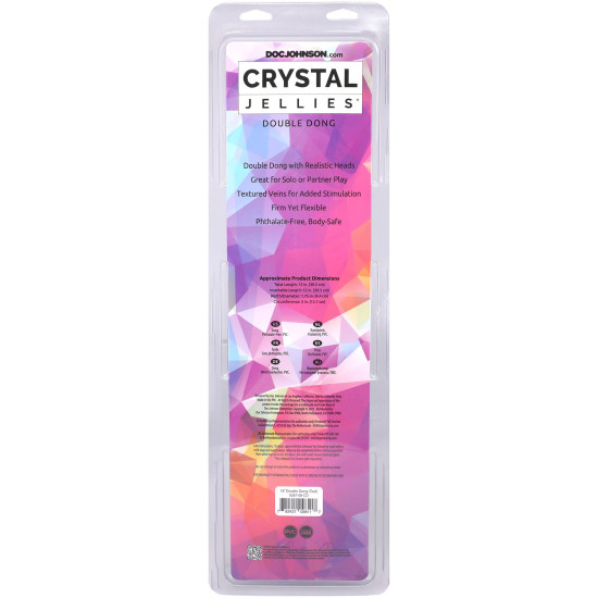 Двусторонний фаллоимитатор Doc Johnson Crystal Jellies Double Dong