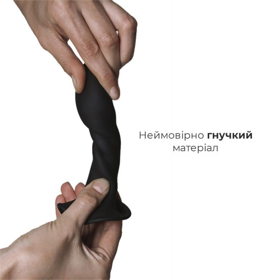 Чорне ділдо з присоскою, відмінно підходить для страпона, довжина 13 см, діаметр 2,4 см Adrien Lastic Hitsens 5 Black