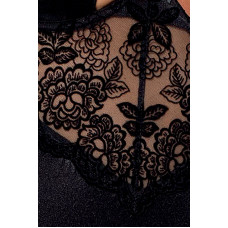 Корсет чорного кольору з пажами (трусики в комплекті) TONYA CORSET Passion Exclusive Black, S/M