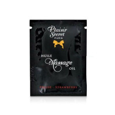 Пробник массажного масла с ароматом клубники Plaisirs Secrets Strawberry, 3 ml
