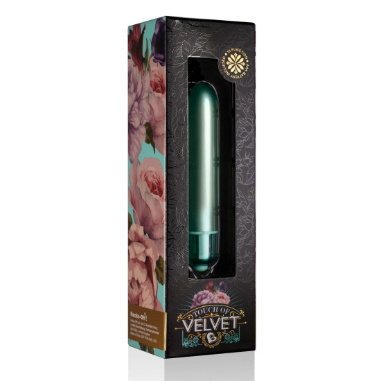 Вібропуля матова кольору аква-лілії Rocks Off RO-90mm Touch of Velvet Aqua Lily