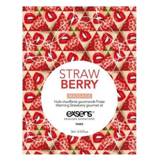 Пробник массажного масла с ароматом клубники EXSENS Strawberry, 3 ml