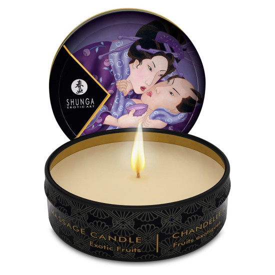 Массажная свеча с афродизиаками и ароматом экзотических фруктов Shunga Mini Massage Candle Exotic Fruits, 30 ml