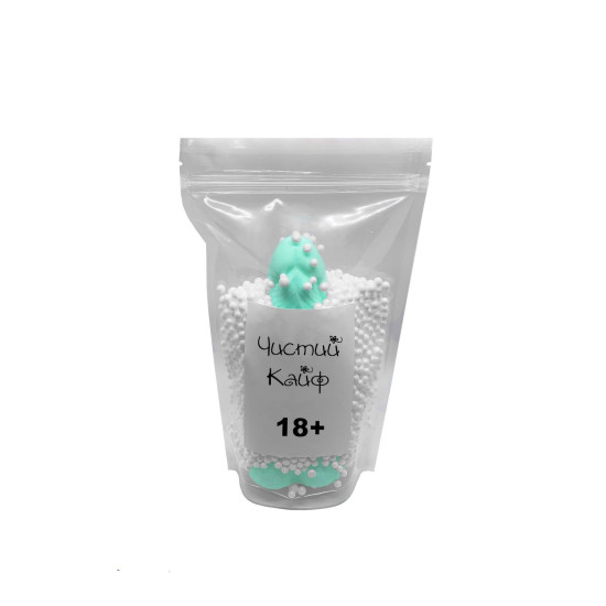 Крафтове мило-член з присоскою, натуральне, бірюзове Чистий Кайф Turquoise, L