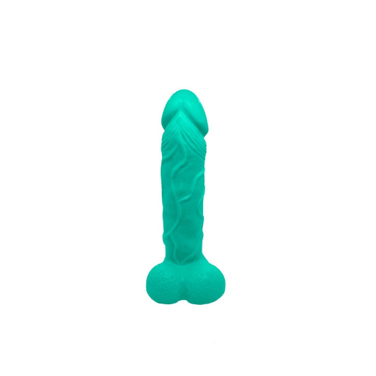 Крафтове мило-член з присоскою, натуральне, бірюзове Чистий Кайф Turquoise, L