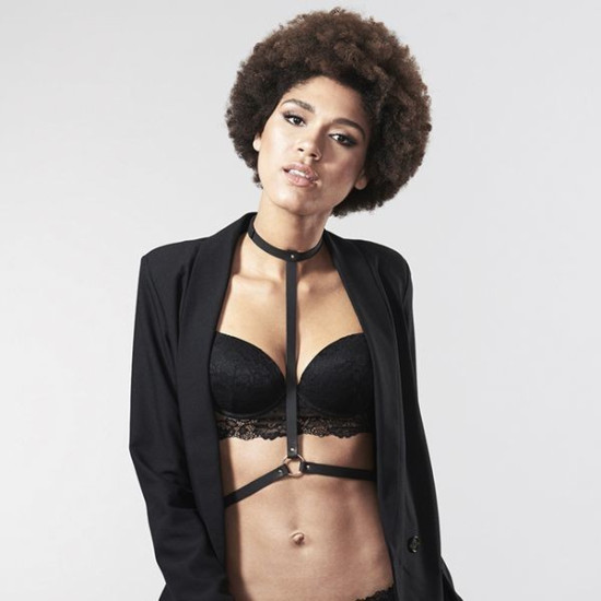 Стильная портупея из экокожи, черная Bijoux Indiscrets Maze I Harness Black