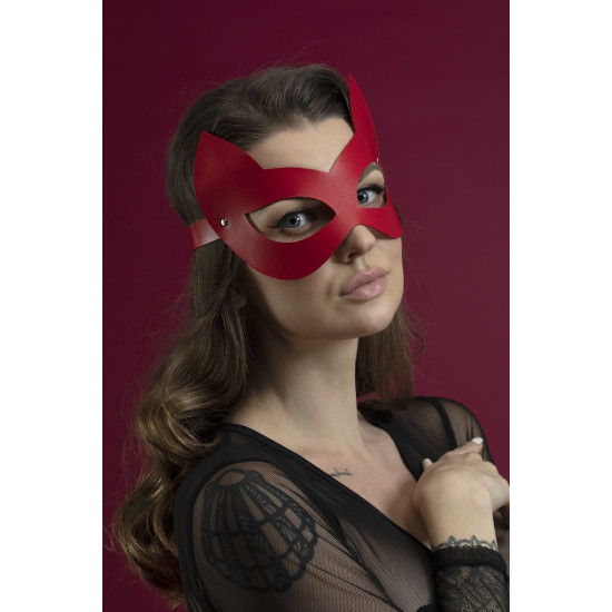 Маска кошечки из натуральной кожи, красная Feral Feelings Kitten Mask Red