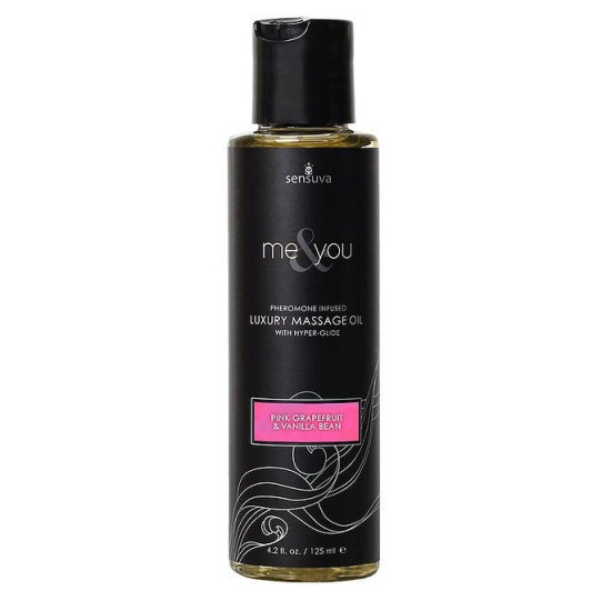 Масажна олія з феромонами, ароматом грейпфрута і ванілі Sensuva Me&You Pink Grapefruit & Vanilla Bean, 125 ml
