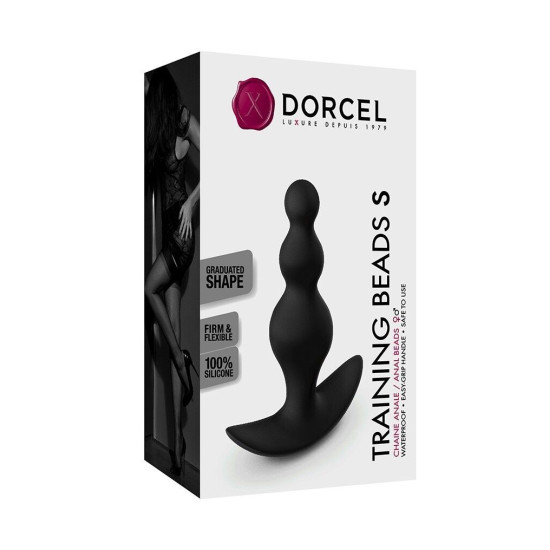 Силиконовая анальная цепочка, черная Dorcel Training Beads S