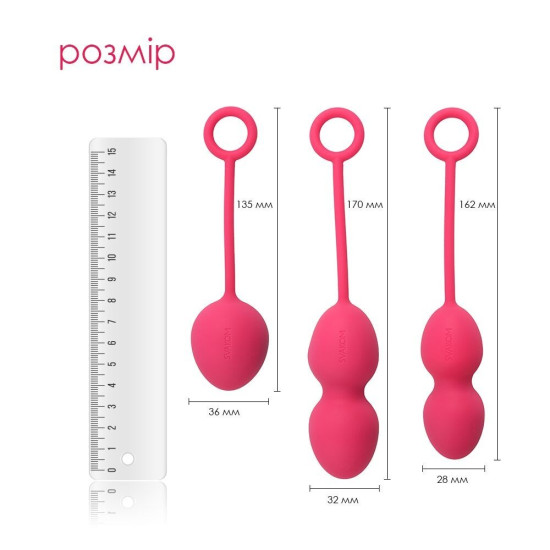 Набір вагінальних кульок зі зміщеним центром ваги, червоні Svakom Nova Plum Red