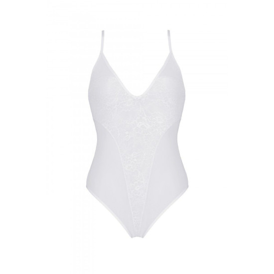 Боді з ажурним декором і відкритим доступом, біле Passion Ursula Body White, L/XL