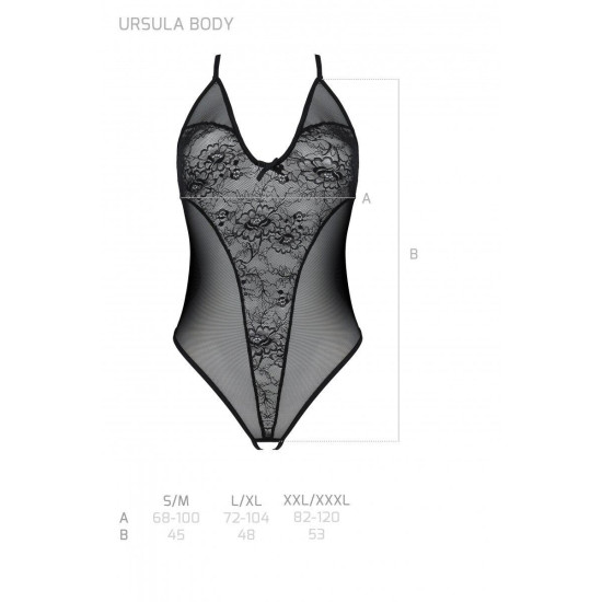 Боді з ажурним декором і відкритим доступом, біле Passion Ursula Body White, L/XL