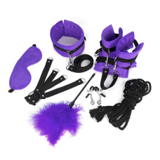 БДСМ набор из 9 предметов, фиолетовый Art of Sex Soft Touch BDSM Set