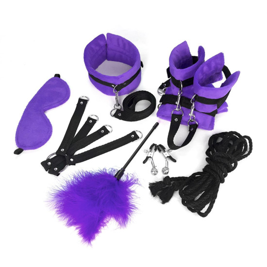 БДСМ набор из 9 предметов, фиолетовый Art of Sex Soft Touch BDSM Set