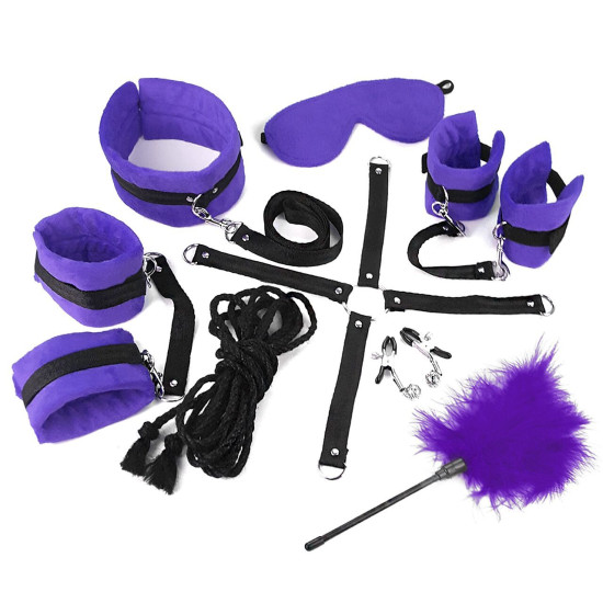 БДСМ набор из 9 предметов, фиолетовый Art of Sex Soft Touch BDSM Set