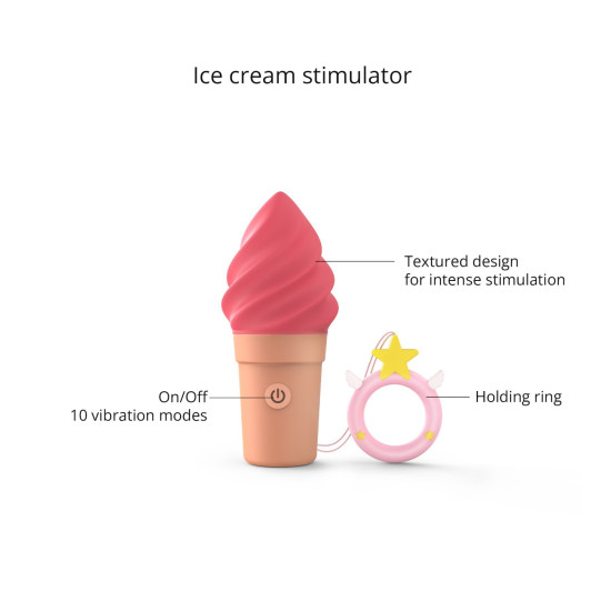 Вибратор-мороженое со вкусом малины Love To Love Cand'Ice Raspberry Jolly