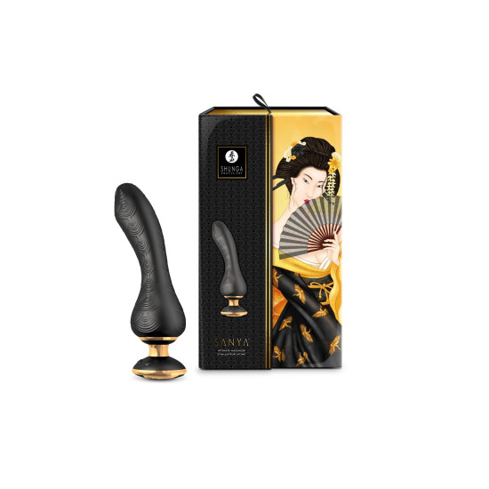 Вібратор для точки G з гнучким стволом, чорний Shunga Sanya Black