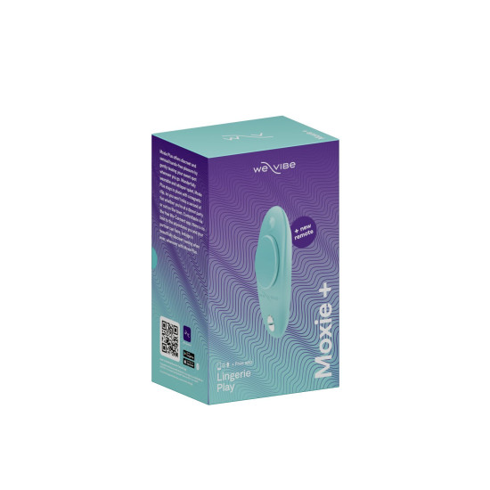 Смарт-вибратор в трусики с обновлённым пультом ДУ, аквамариновый We-Vibe Moxie+ Aqua