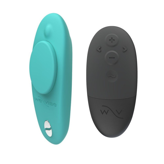 Смарт-вибратор в трусики с обновлённым пультом ДУ, аквамариновый We-Vibe Moxie+ Aqua