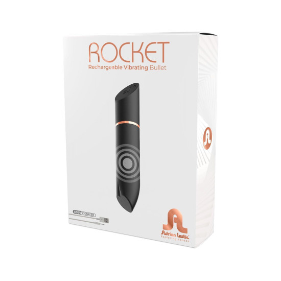 Вібропуля у вигляді помади, чорна Adrien Lastic Rocket Black