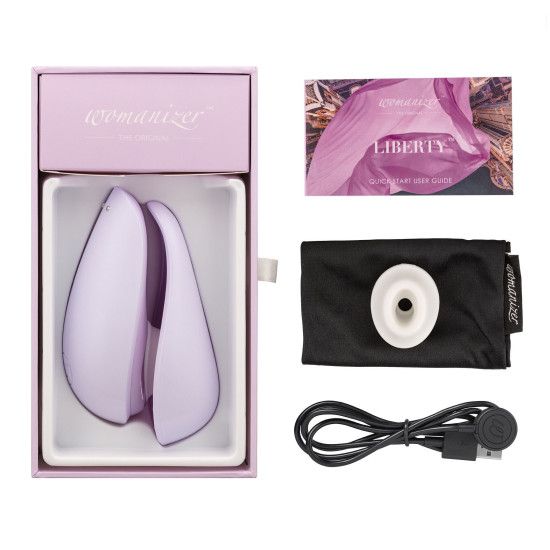 Вакуумний кліторальний стимулятор із захисною кришкою, рожевий Womanizer Liberty Pink , бузковий Womanizer Liberty Lilac