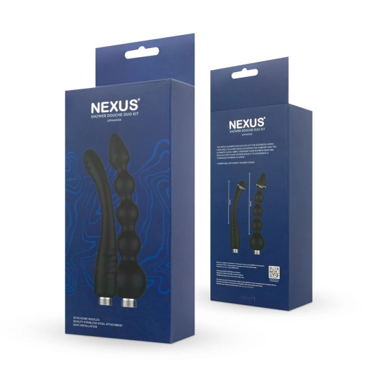 Набор насадок для анального душа, черный Nexus Advanced Shower Douche Duo Kit Black