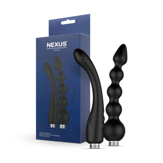 Набор насадок для анального душа, черный Nexus Advanced Shower Douche Duo Kit Black
