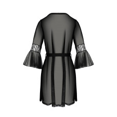 Пеньюар, чорний Passion LEAFA PEIGNOIR black, L/XL