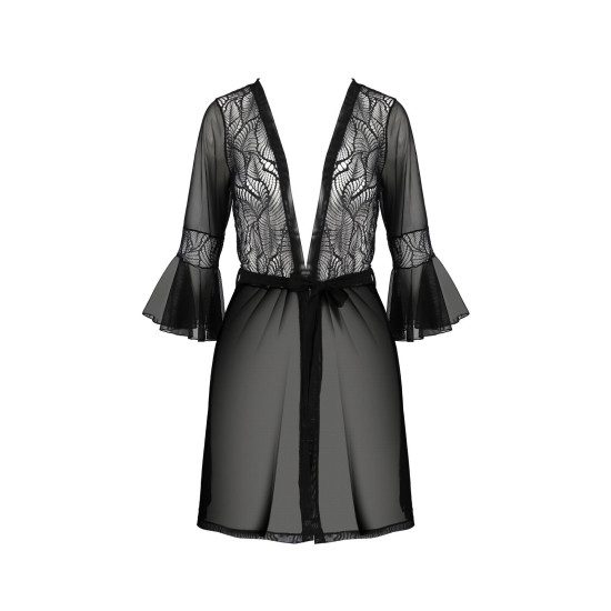 Пеньюар, чёрный Passion LEAFA PEIGNOIR black, L/XL