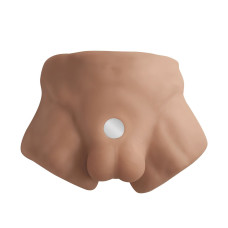 Мастурбатор полуторс чоловіка з фалоімітатором на присосці SilexD Apollo Male Torso Caramel, S