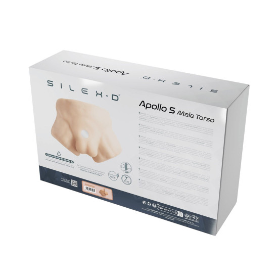 Мастурбатор полуторс чоловіка з фалоімітатором на присосці SilexD Apollo Male Torso Caramel, S
