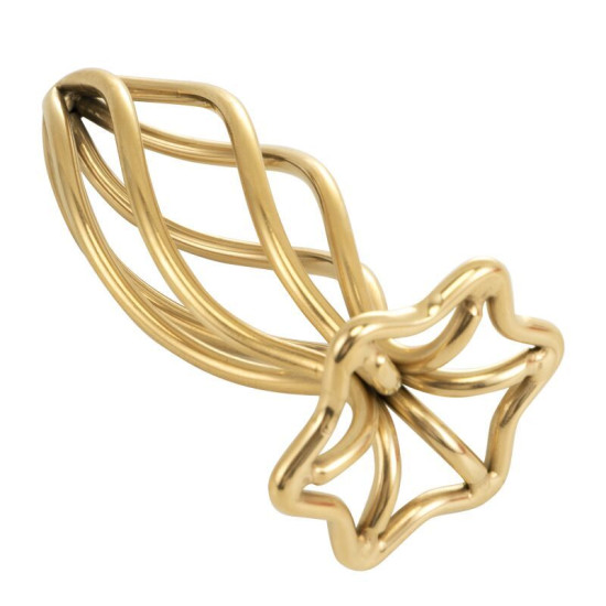 Анальна пробка з порожнистим спіральним дизайном, золота Lockink Sevanda Hollow Spiral Golden Metal Anal Plug, S