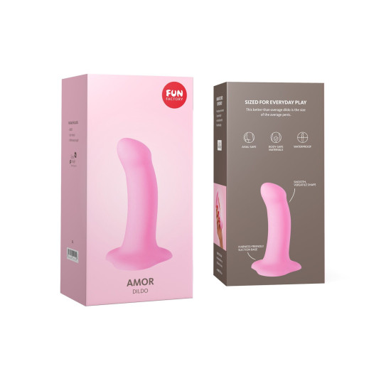 Фаллоимитатор изогнутый, длина 14,6 см, диаметр 3,7 см, розовый Fun Factory Amor Pink