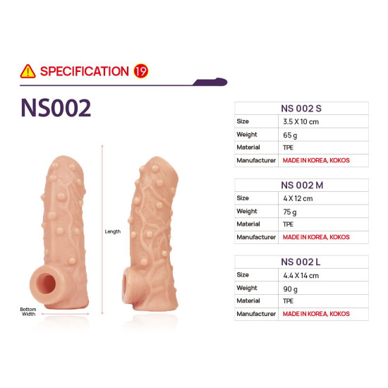 Насадка на член Kokos Nude Sleeve NS 002, L