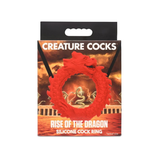 Эрекционное кольцо, красное Creature Cocks Rise of the Dragon Silicone Penis Ring Red