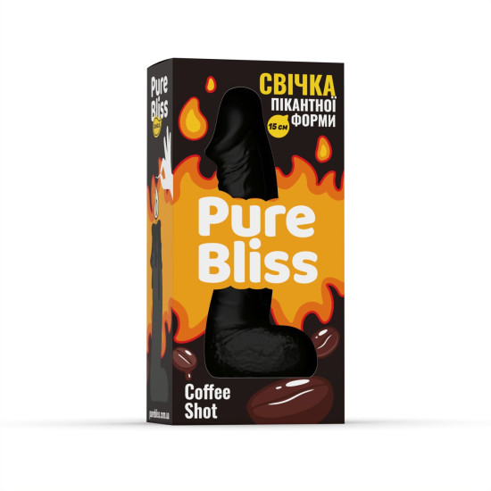 Ароматна свічка у формі члена з ароматом кави Pure Bliss Black Coffee Shot, 15 cm