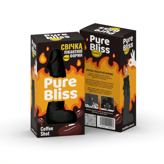 Ароматна свічка у формі члена з ароматом кави Pure Bliss Black Coffee Shot, 15 cm