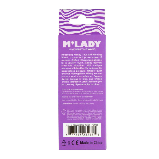 Мини-вибромассажер Wand, фиолетовый M'Lady Mini Vibrating Wand Purple