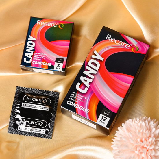 Презервативи з пролонгуючим ефектом та цукерковим ароматом, 12 шт Holographic Recare Delay Candy Condoms