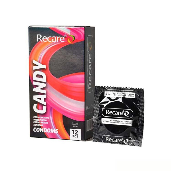 Презервативи з пролонгуючим ефектом та цукерковим ароматом, 12 шт Holographic Recare Delay Candy Condoms