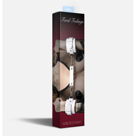 Шкіряні наручники, білі Feral Feelings Hand Restraints White