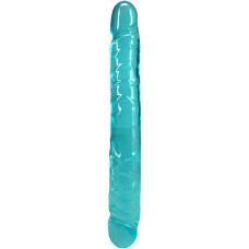 Двосторонній фалоімітатор, довжина 30.5 см, бірюзовий Doc Johnson Crystal Jellies 12" Jr. Double Dong Teal
