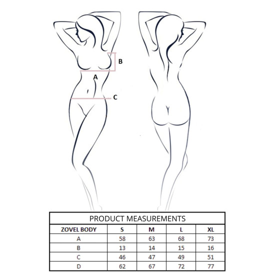 Эротическое боди, светло-розовое Passion Zovel Body Light Pink, XL