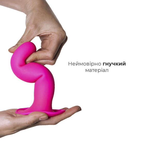 Рожеве ділдо з присоскою, відмінно підходить для страпона, довжина 17,8 см, діаметр 3,7 см Adrien Lastic Hitsens 4 Pink
