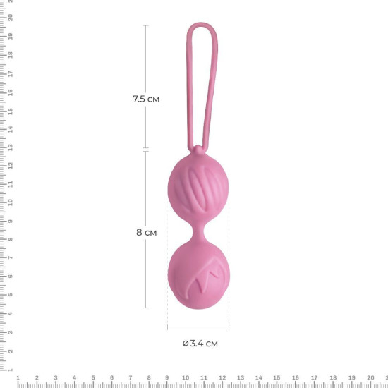 Вагінальні кульки, діаметр 3,4 см, вага 85 г, рожеві Adrien Lastic Geisha Lastic Balls Mini Pink, L